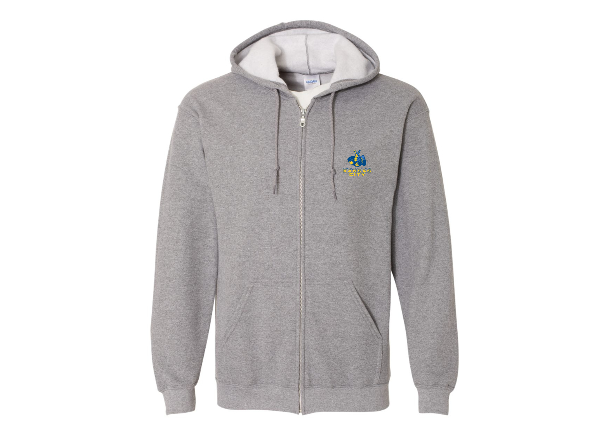 Men's UMKC Kangaroos Gildan Heavy Blend Full Zip Hooded Sweatshirt